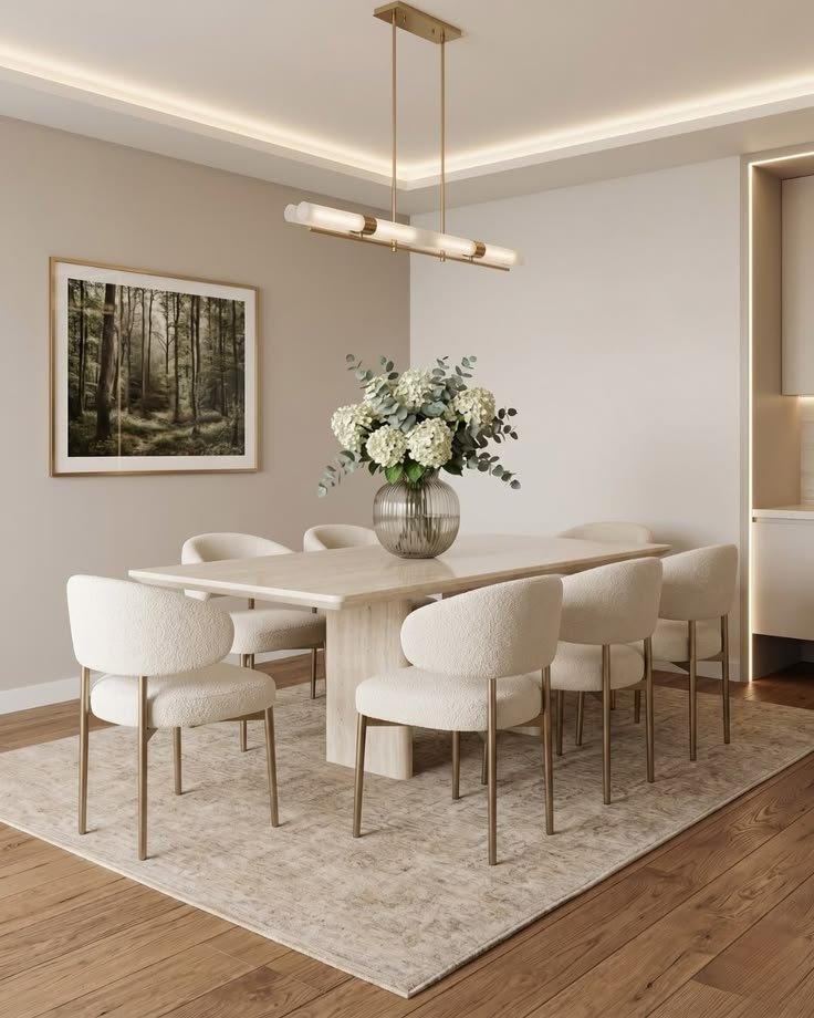 Modern designer marble 8 seater dining set